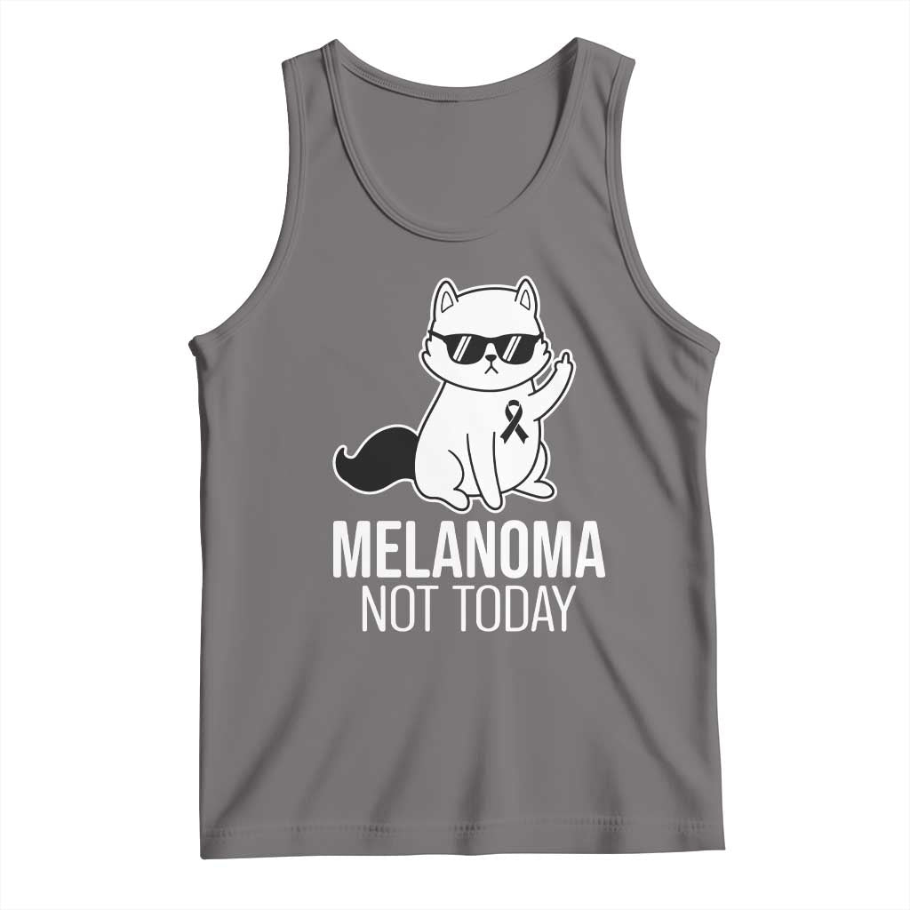 Melanoma Fighter Cat Tank Top Not Today Skin Cancer Awareness TS12 Deep Heather Print Your Wear