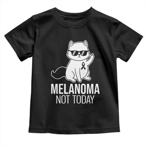 Melanoma Fighter Cat Toddler T Shirt Not Today Skin Cancer Awareness TS12 Black Print Your Wear