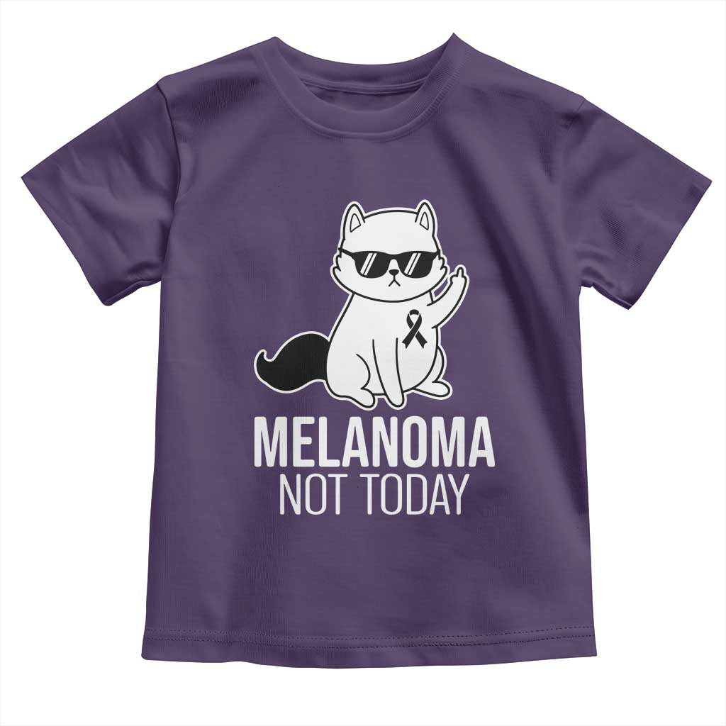 Melanoma Fighter Cat Toddler T Shirt Not Today Skin Cancer Awareness TS12 Purple Print Your Wear