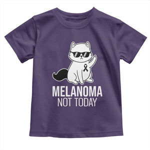 Melanoma Fighter Cat Toddler T Shirt Not Today Skin Cancer Awareness TS12 Purple Print Your Wear