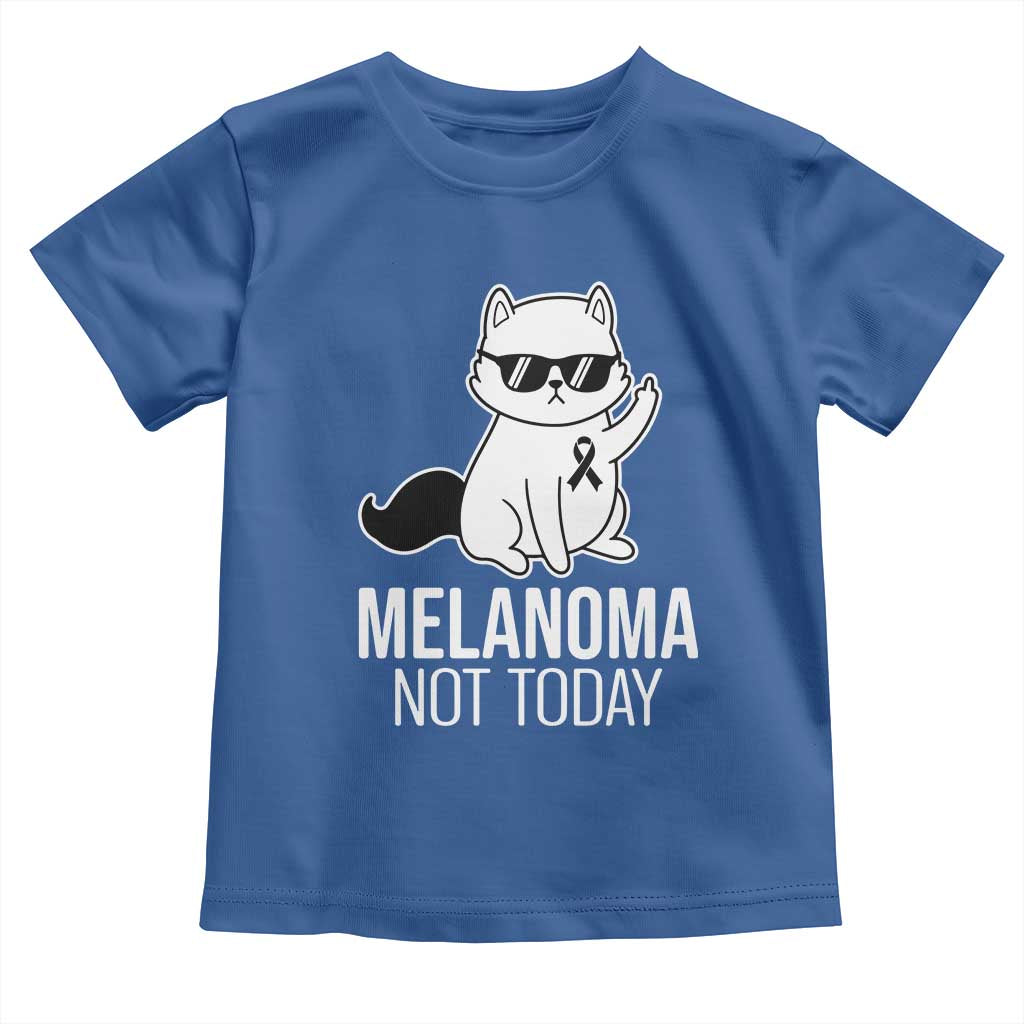 Melanoma Fighter Cat Toddler T Shirt Not Today Skin Cancer Awareness TS12 Royal Blue Print Your Wear
