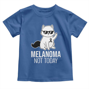 Melanoma Fighter Cat Toddler T Shirt Not Today Skin Cancer Awareness TS12 Royal Blue Print Your Wear