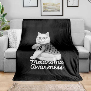 British Shorthair Skin Cancer Awareness Throw Blanket Melanoma Fighter Cat Gift TS12 Print Your Wear