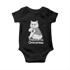 British Shorthair Skin Cancer Awareness Baby Onesie Melanoma Fighter Cat Gift TS12 Black Print Your Wear