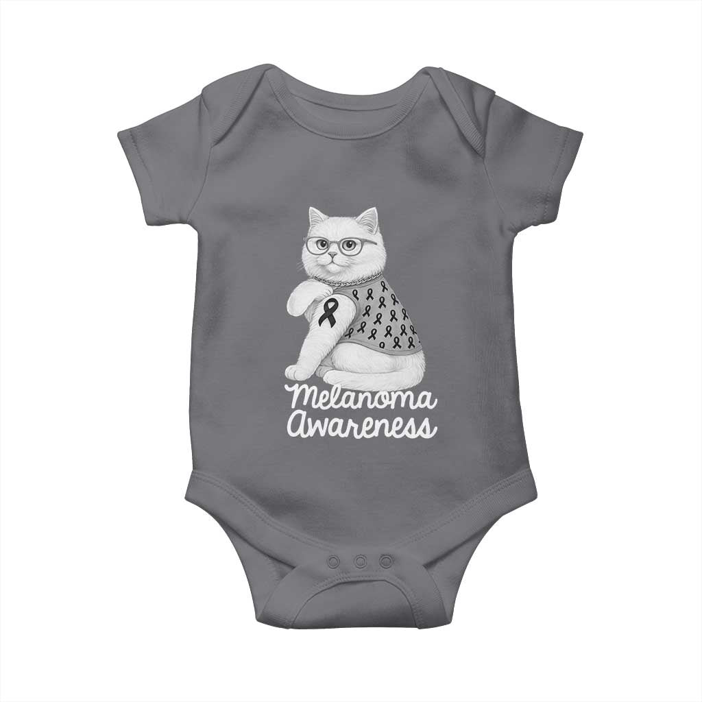 British Shorthair Skin Cancer Awareness Baby Onesie Melanoma Fighter Cat Gift TS12 Charcoal Print Your Wear