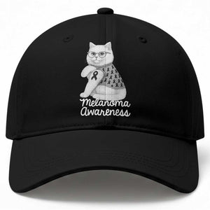 British Shorthair Skin Cancer Awareness Baseball Cap Melanoma Fighter Cat Gift TS12 Print Your Wear
