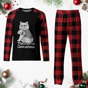 British Shorthair Skin Cancer Awareness Plaid Pajama Set Melanoma Fighter Cat Gift TS12 Buffalo Plaid Print Your Wear