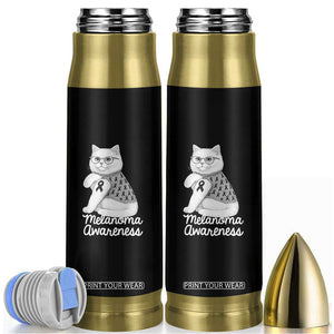 British Shorthair Skin Cancer Awareness Bullet Tumbler Melanoma Fighter Cat Gift TS12 Black Print Your Wear