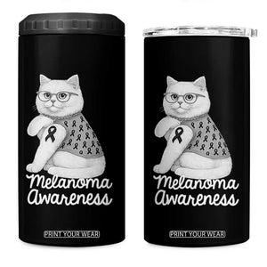 British Shorthair Skin Cancer Awareness 4 in 1 Can Cooler Tumbler Melanoma Fighter Cat Gift TS12 One Size: 16 oz Black Print Your Wear