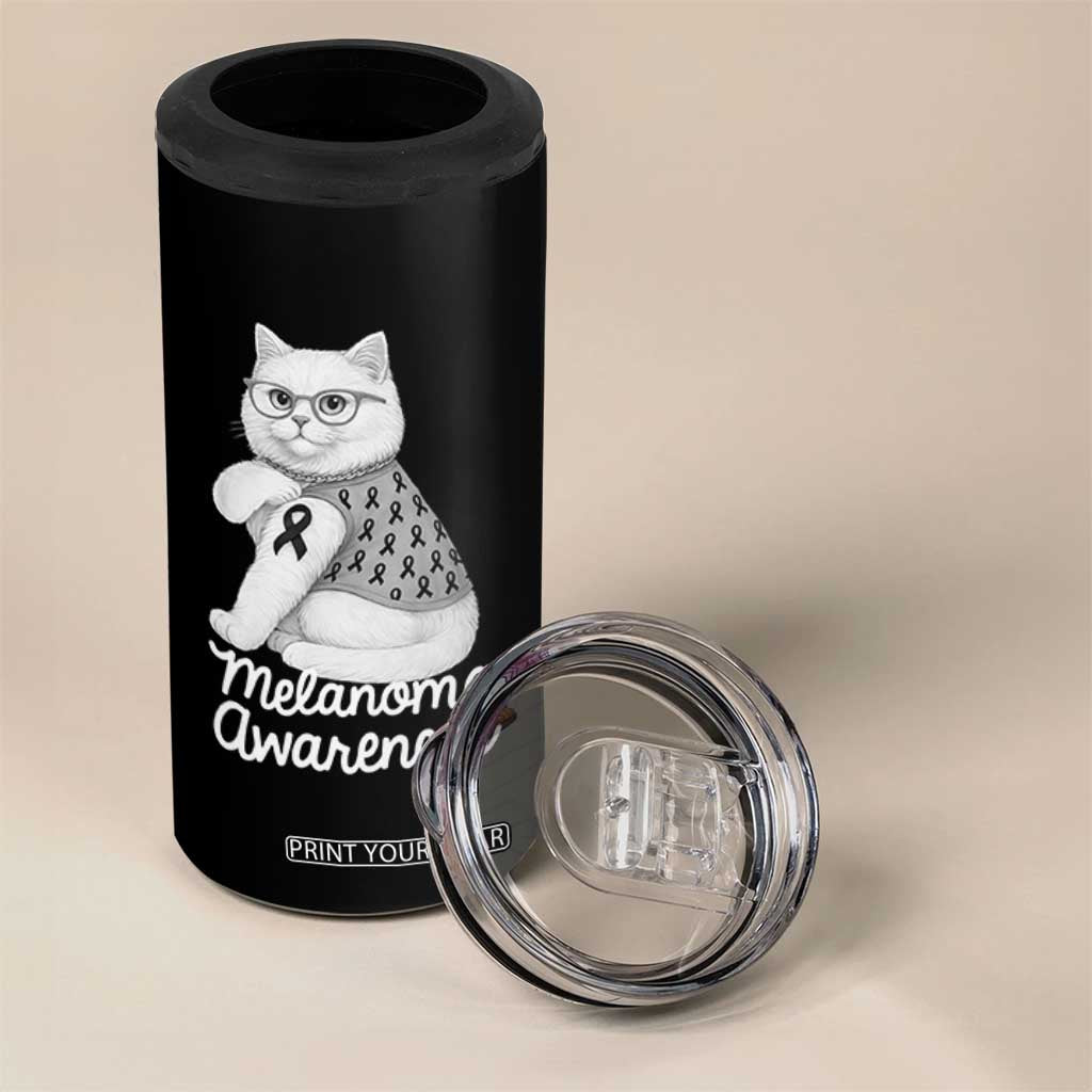 British Shorthair Skin Cancer Awareness 4 in 1 Can Cooler Tumbler Melanoma Fighter Cat Gift TS12 Print Your Wear