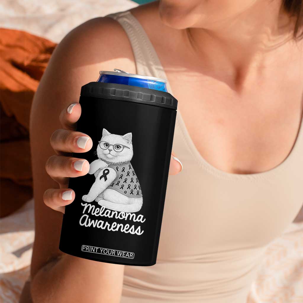 British Shorthair Skin Cancer Awareness 4 in 1 Can Cooler Tumbler Melanoma Fighter Cat Gift TS12 Print Your Wear