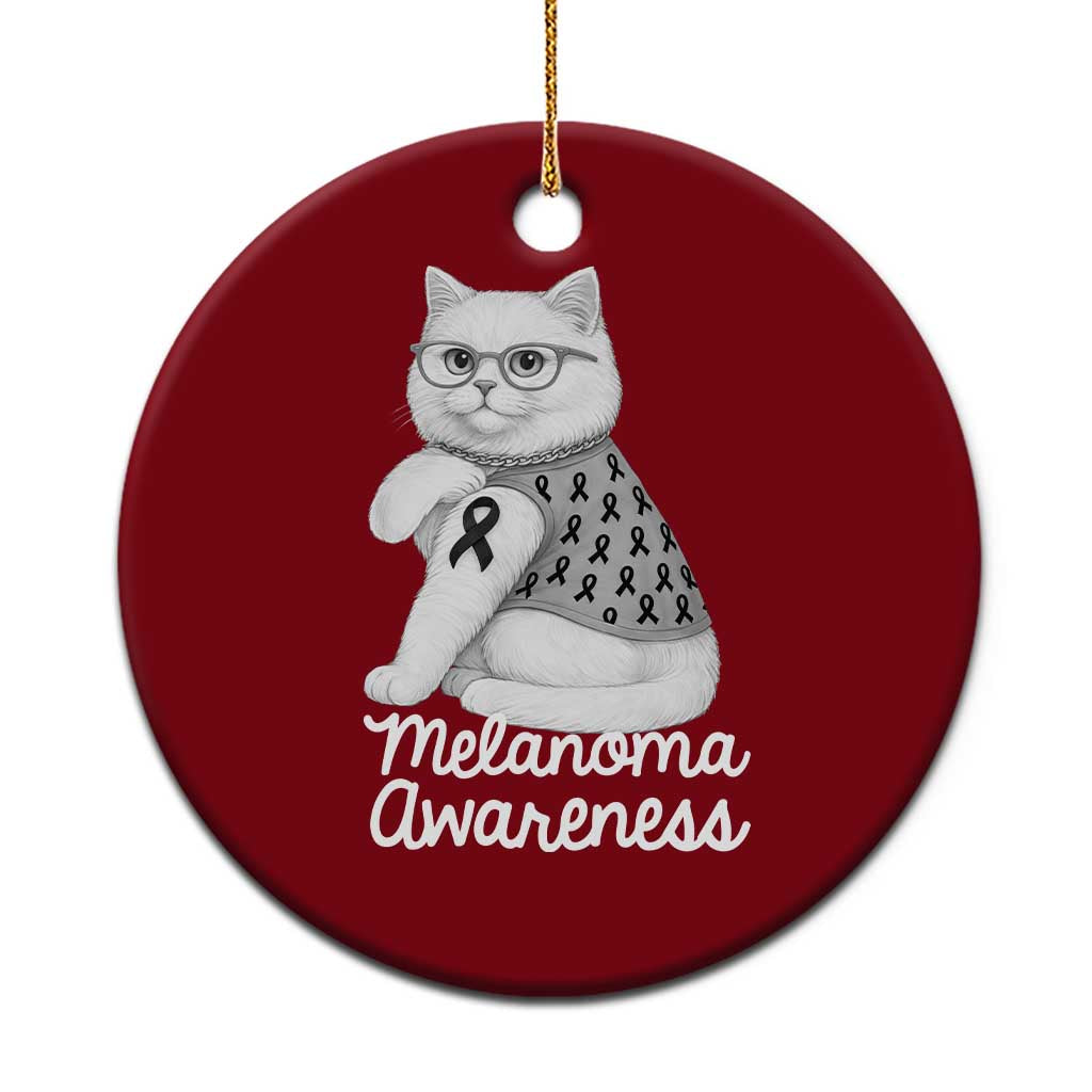 British Shorthair Skin Cancer Awareness Ceramic Ornament Melanoma Fighter Cat Gift TS12 1pc Red Print Your Wear