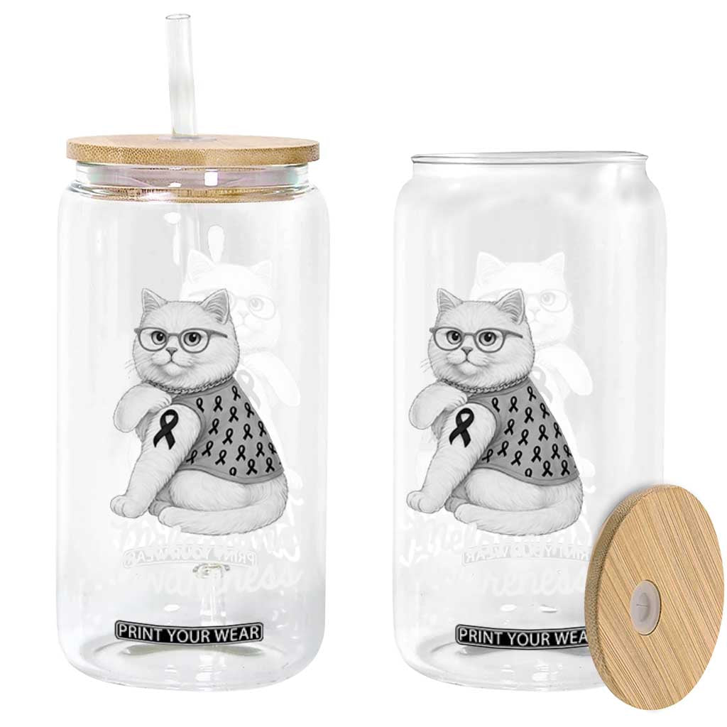 British Shorthair Skin Cancer Awareness Glass Can Melanoma Fighter Cat Gift TS12 Print Your Wear