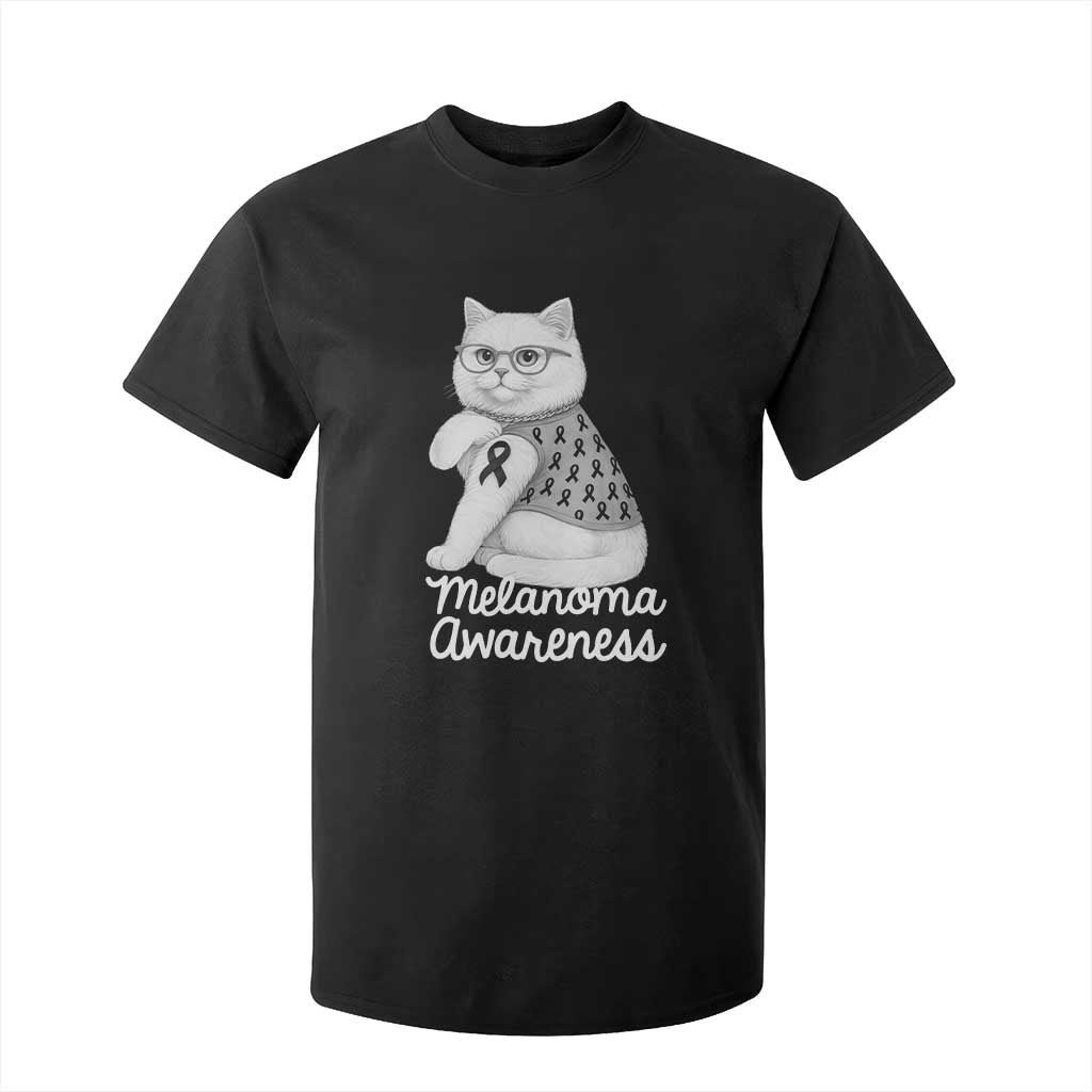 British Shorthair Skin Cancer Awareness T Shirt For Kid Melanoma Fighter Cat Gift TS12 Black Print Your Wear