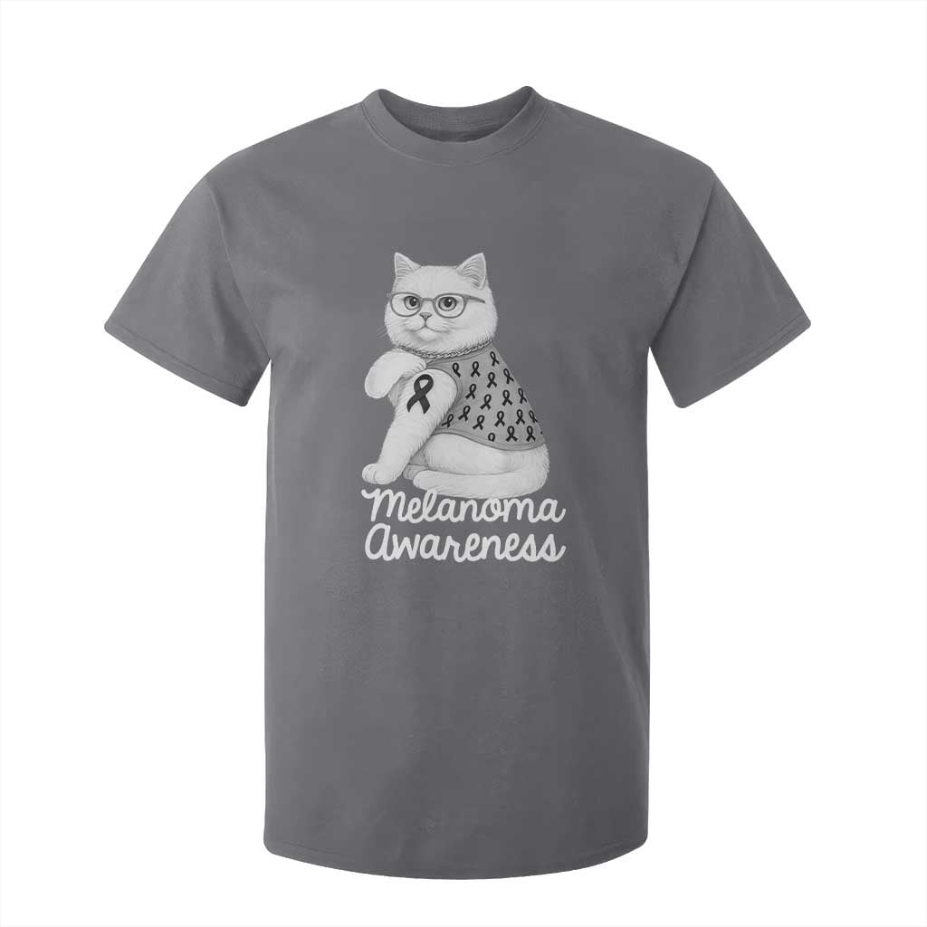 British Shorthair Skin Cancer Awareness T Shirt For Kid Melanoma Fighter Cat Gift TS12 Charcoal Print Your Wear