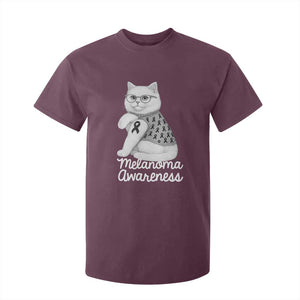 British Shorthair Skin Cancer Awareness T Shirt For Kid Melanoma Fighter Cat Gift TS12 Maroon Print Your Wear