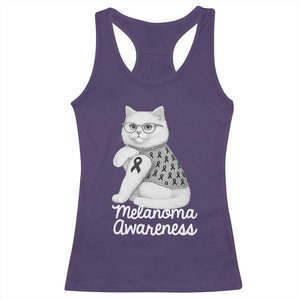 British Shorthair Skin Cancer Awareness Racerback Tank Top Melanoma Fighter Cat Gift TS12 Purple Print Your Wear
