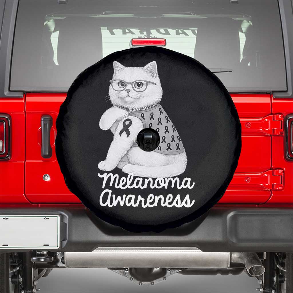 British Shorthair Skin Cancer Awareness Spare Tire Cover Melanoma Fighter Cat Gift TS12 Black Print Your Wear