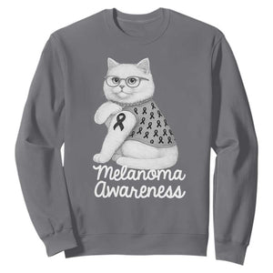 British Shorthair Skin Cancer Awareness Sweatshirt Melanoma Fighter Cat Gift TS12 Charcoal Print Your Wear