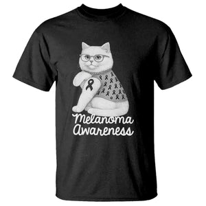 British Shorthair Skin Cancer Awareness T Shirt Melanoma Fighter Cat Gift TS12 Black Print Your Wear