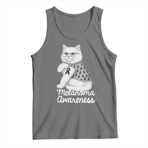 British Shorthair Skin Cancer Awareness Tank Top Melanoma Fighter Cat Gift TS12 Black Heather Print Your Wear