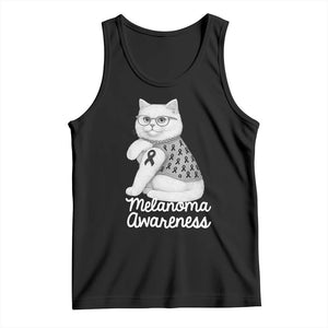 British Shorthair Skin Cancer Awareness Tank Top Melanoma Fighter Cat Gift TS12 Black Print Your Wear