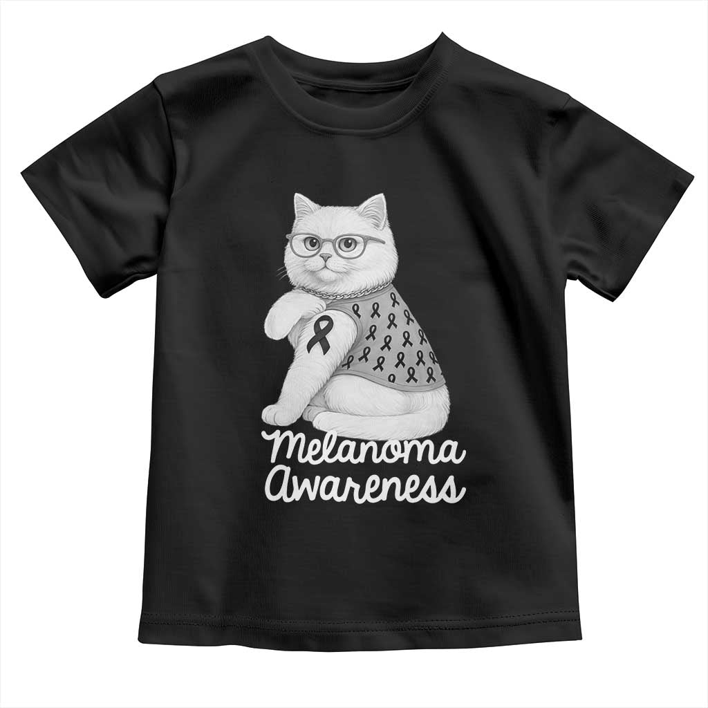 British Shorthair Skin Cancer Awareness Toddler T Shirt Melanoma Fighter Cat Gift TS12 Black Print Your Wear