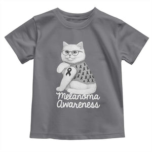 British Shorthair Skin Cancer Awareness Toddler T Shirt Melanoma Fighter Cat Gift TS12 Charcoal Print Your Wear