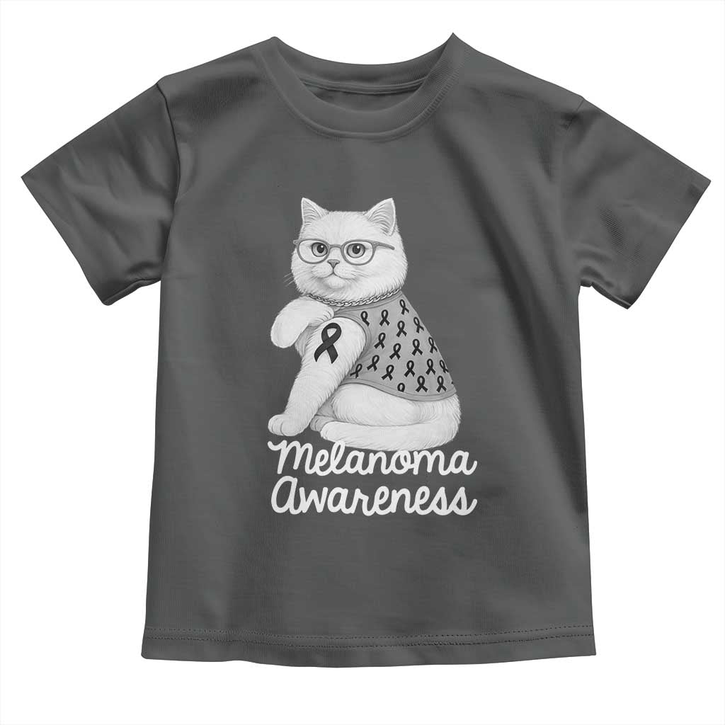 British Shorthair Skin Cancer Awareness Toddler T Shirt Melanoma Fighter Cat Gift TS12 Dark Heather Print Your Wear