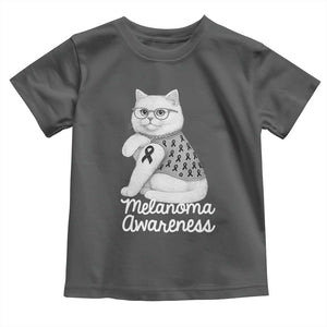 British Shorthair Skin Cancer Awareness Toddler T Shirt Melanoma Fighter Cat Gift TS12 Dark Heather Print Your Wear