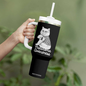 British Shorthair Skin Cancer Awareness Tumbler With Handle Melanoma Fighter Cat Gift TS12 Print Your Wear