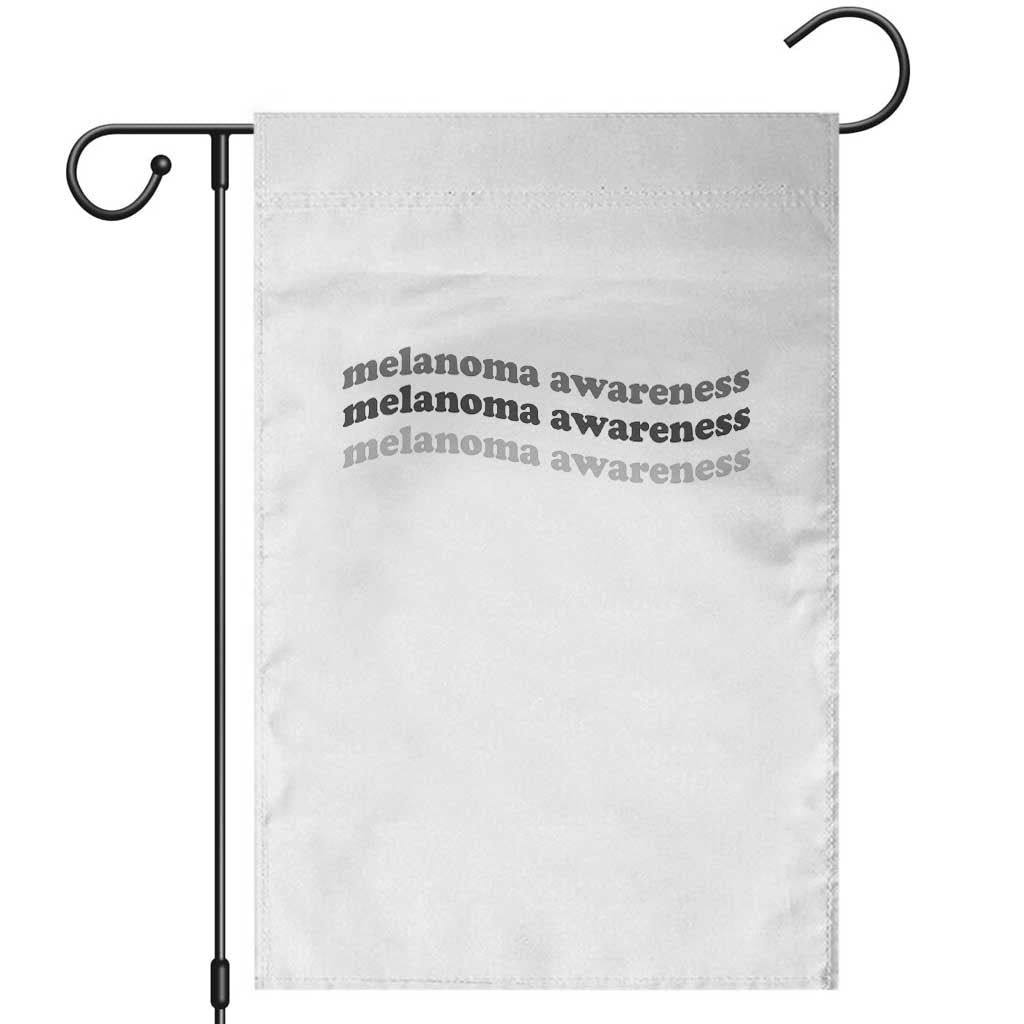 Melanoma Groovy Wavy Typography Garden Flag Skin Cancer Warrior Gift TS12 White Print Your Wear