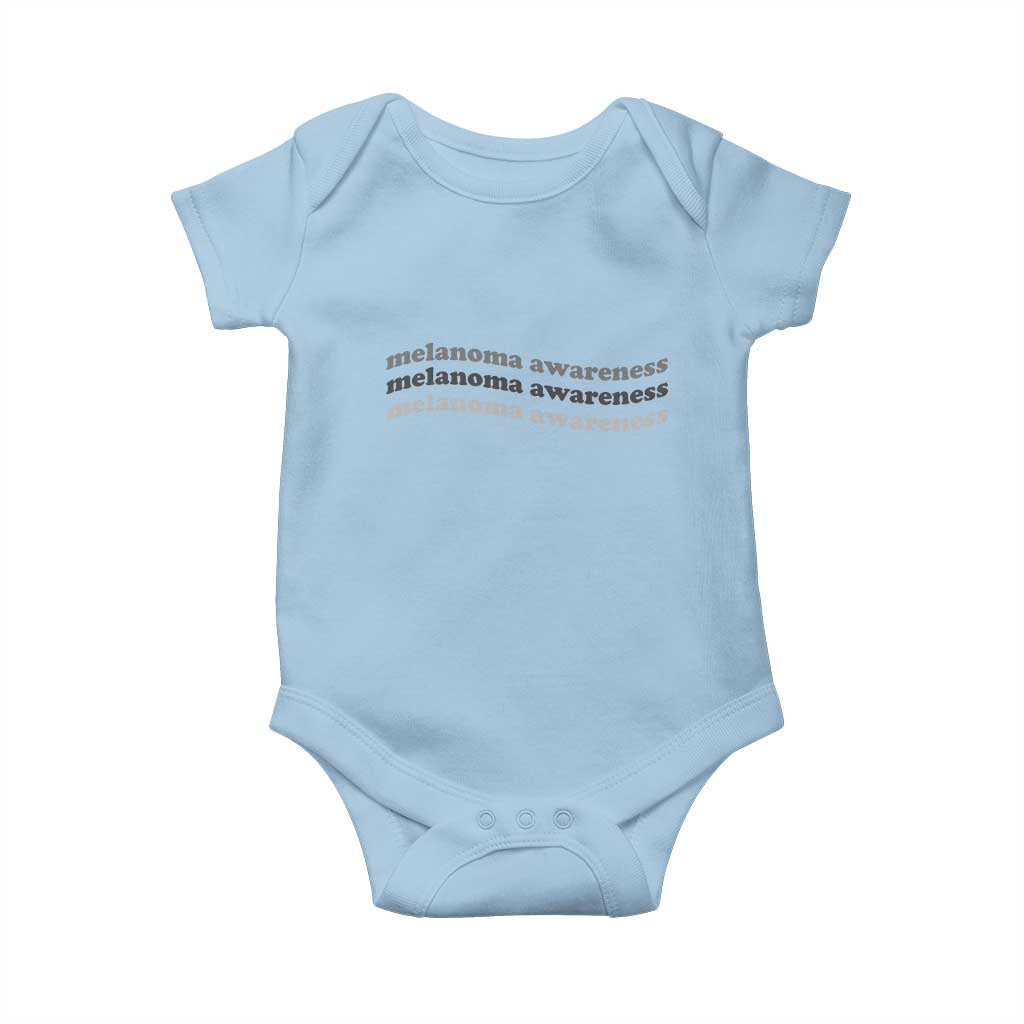 Melanoma Groovy Wavy Typography Baby Onesie Skin Cancer Warrior Gift TS12 Light Blue Print Your Wear