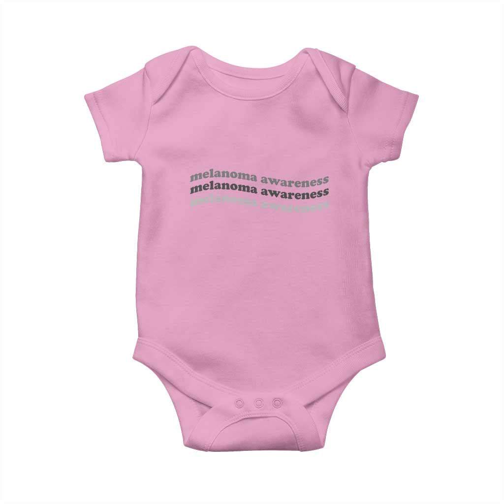Melanoma Groovy Wavy Typography Baby Onesie Skin Cancer Warrior Gift TS12 Light Pink Print Your Wear