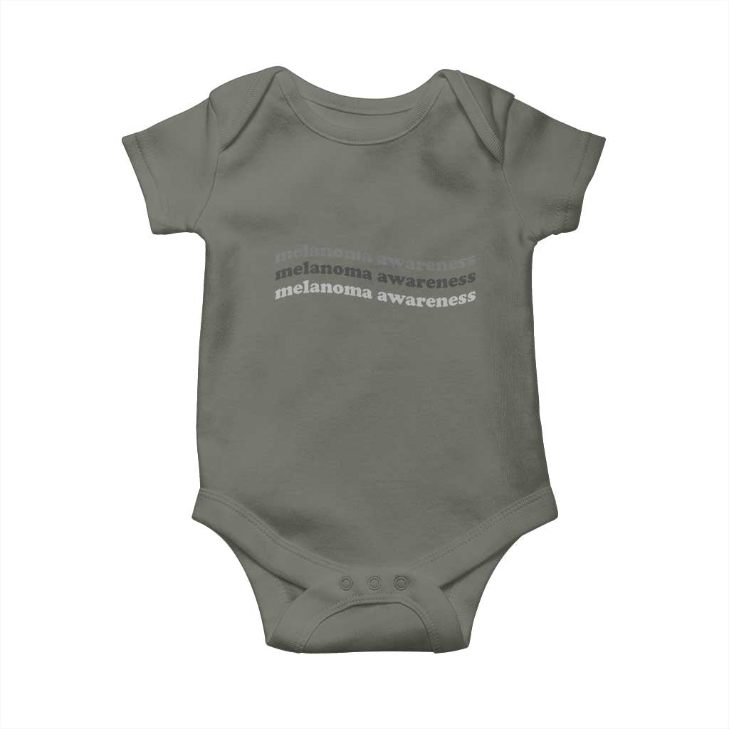 Melanoma Groovy Wavy Typography Baby Onesie Skin Cancer Warrior Gift TS12 Military Green Print Your Wear
