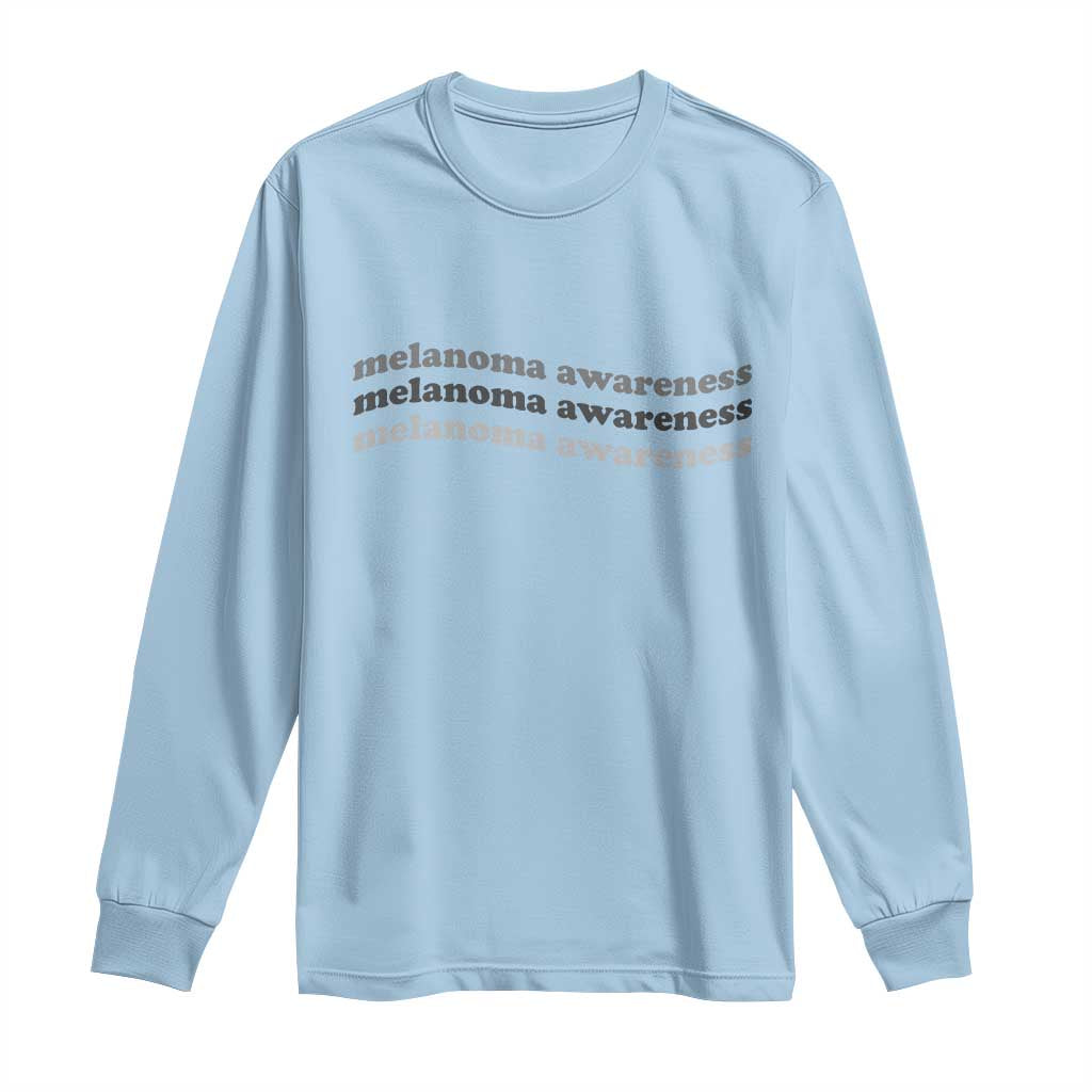 Melanoma Groovy Wavy Typography Long Sleeve Shirt Skin Cancer Warrior Gift TS12 Light Blue Print Your Wear