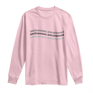 Melanoma Groovy Wavy Typography Long Sleeve Shirt Skin Cancer Warrior Gift TS12 Light Pink Print Your Wear