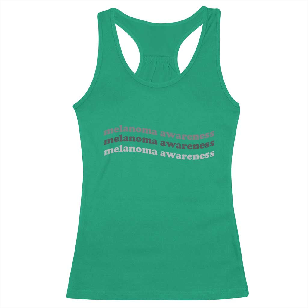 Melanoma Groovy Wavy Typography Racerback Tank Top Skin Cancer Warrior Gift TS12 Irish Green Print Your Wear