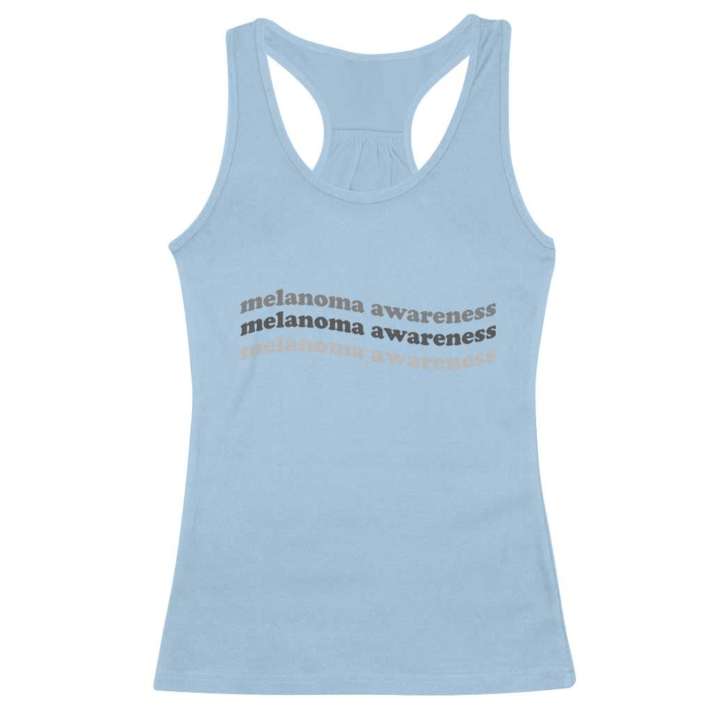 Melanoma Groovy Wavy Typography Racerback Tank Top Skin Cancer Warrior Gift TS12 Light Blue Print Your Wear
