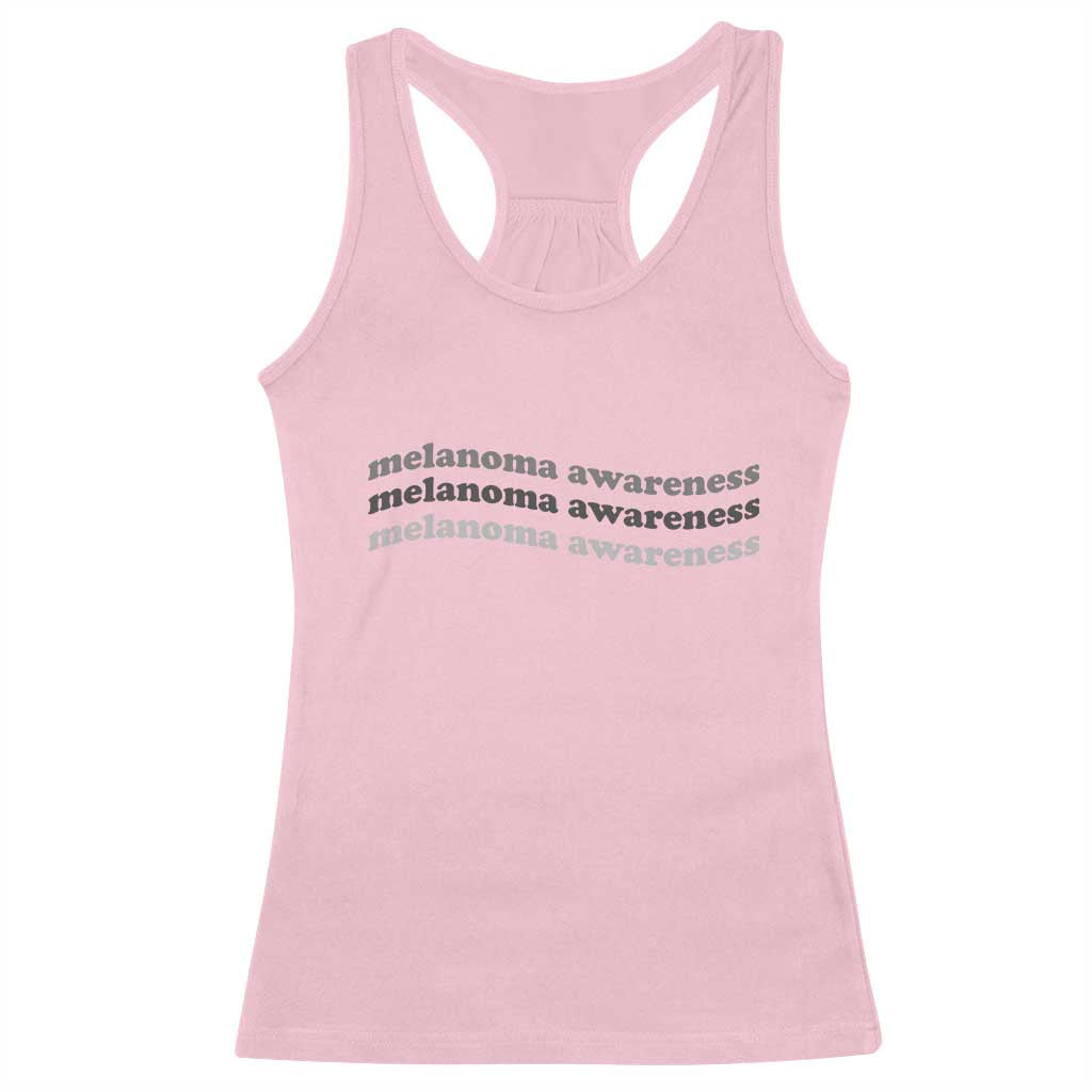 Melanoma Groovy Wavy Typography Racerback Tank Top Skin Cancer Warrior Gift TS12 Light Pink Print Your Wear