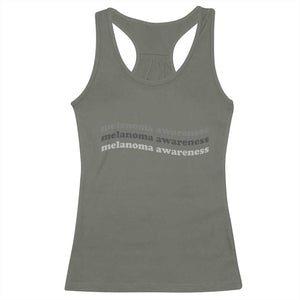 Melanoma Groovy Wavy Typography Racerback Tank Top Skin Cancer Warrior Gift TS12 Military Green Print Your Wear