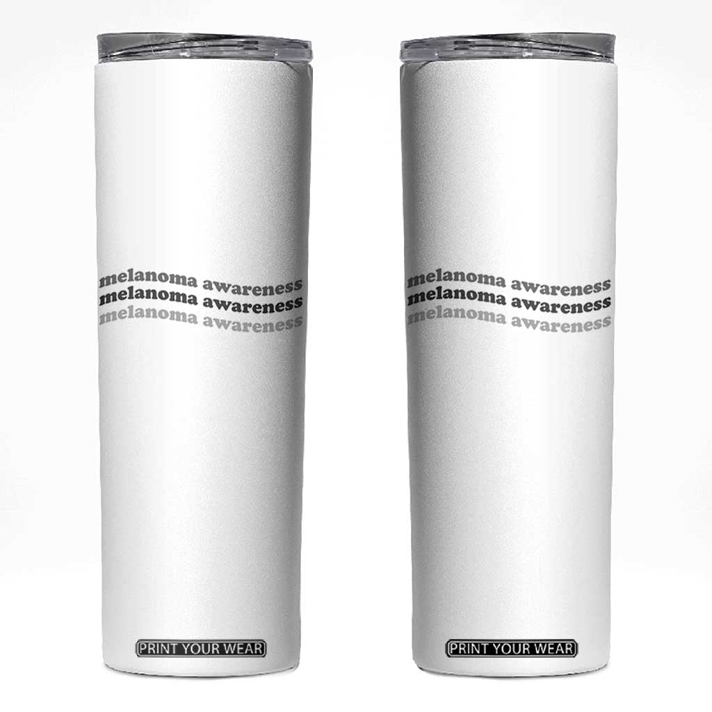 Melanoma Groovy Wavy Typography Skinny Tumbler Skin Cancer Warrior Gift TS12 White Print Your Wear