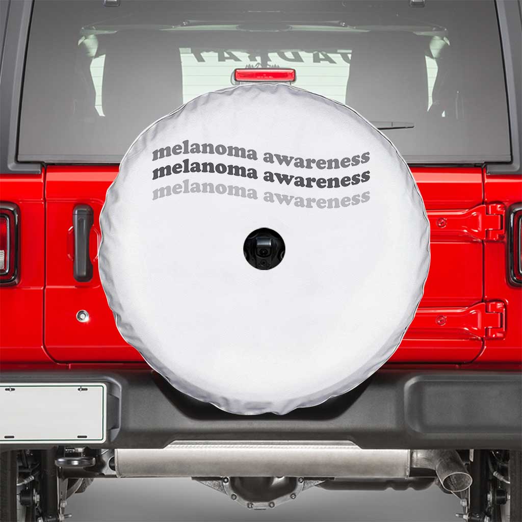 Melanoma Groovy Wavy Typography Spare Tire Cover Skin Cancer Warrior Gift TS12 White Print Your Wear