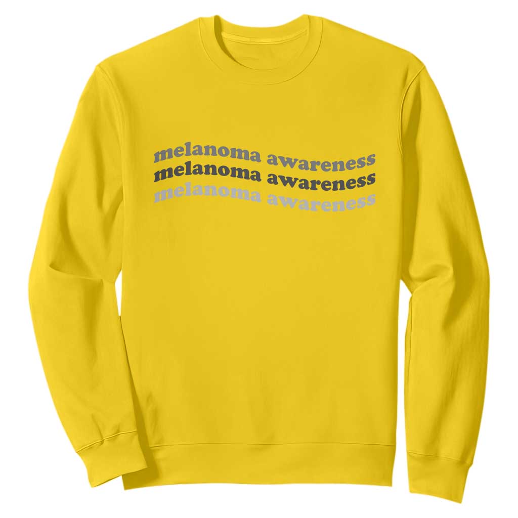 Melanoma Groovy Wavy Typography Sweatshirt Skin Cancer Warrior Gift TS12 Daisy Print Your Wear