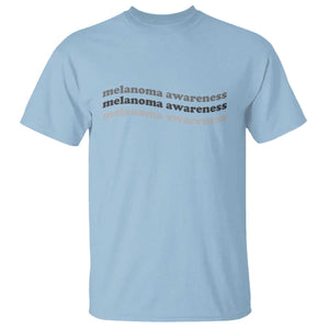 Melanoma Groovy Wavy Typography T Shirt Skin Cancer Warrior Gift TS12 Light Blue Print Your Wear