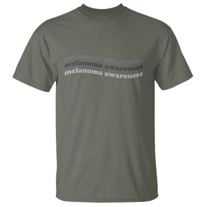 Melanoma Groovy Wavy Typography T Shirt Skin Cancer Warrior Gift TS12 Military Green Print Your Wear