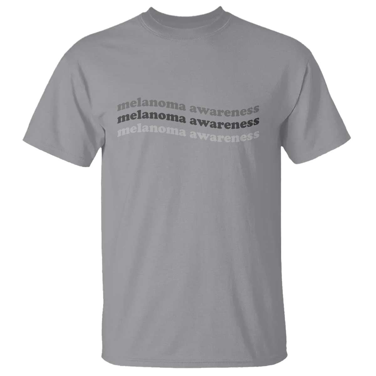 Melanoma Groovy Wavy Typography T Shirt Skin Cancer Warrior Gift TS12 Sport Gray Print Your Wear