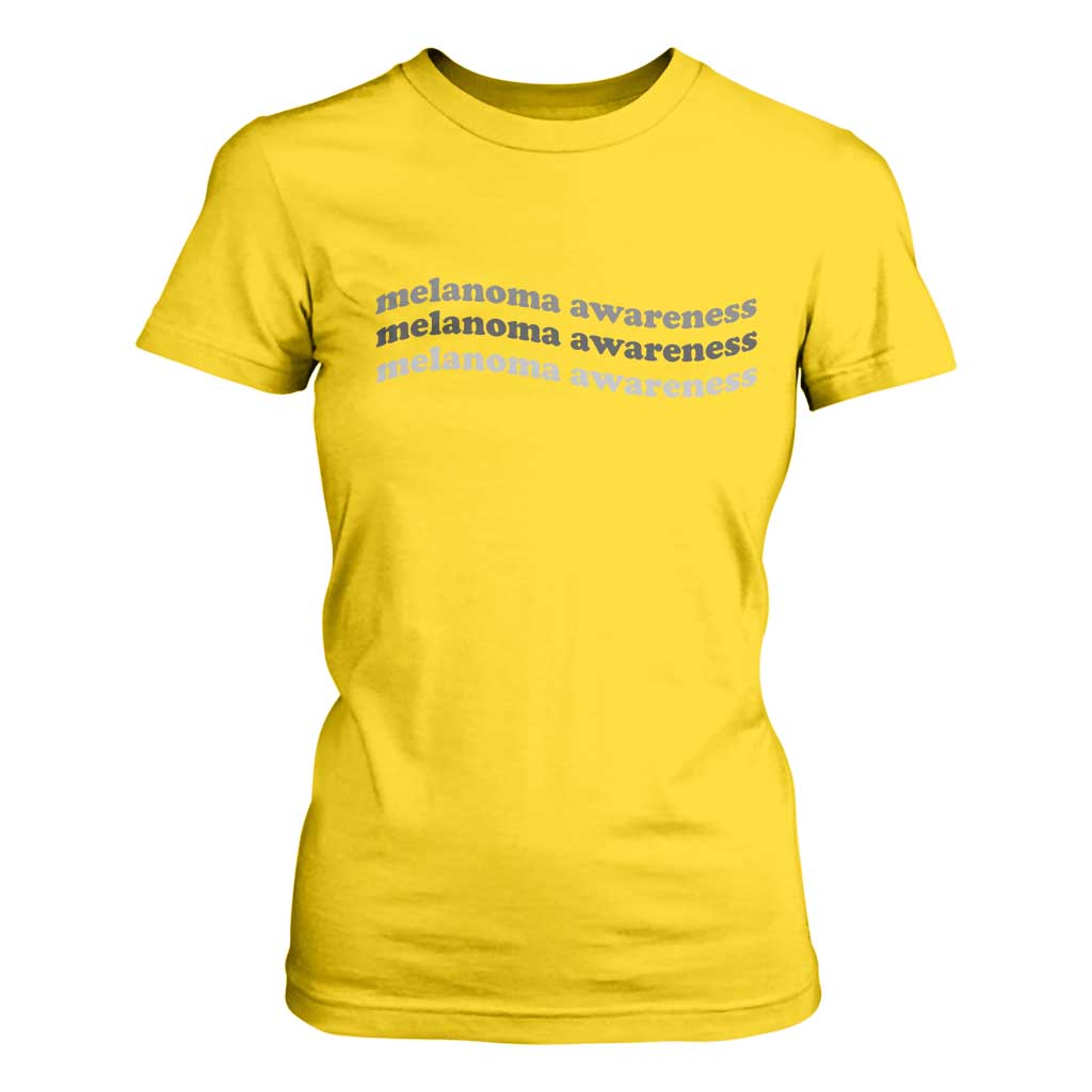 Melanoma Groovy Wavy Typography T Shirt For Women Skin Cancer Warrior Gift TS12 Daisy Print Your Wear