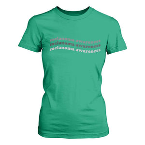 Melanoma Groovy Wavy Typography T Shirt For Women Skin Cancer Warrior Gift TS12 Irish Green Print Your Wear