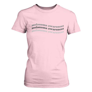 Melanoma Groovy Wavy Typography T Shirt For Women Skin Cancer Warrior Gift TS12 Light Pink Print Your Wear